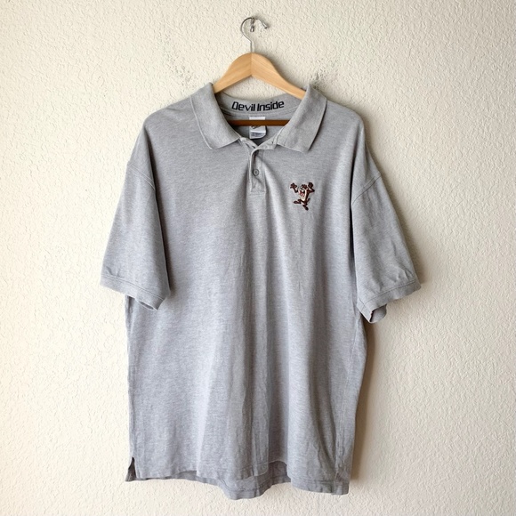 VINTAGE WARNER BROS Studio Tazmanian Devil Inside Polo - Picture 1 of 9